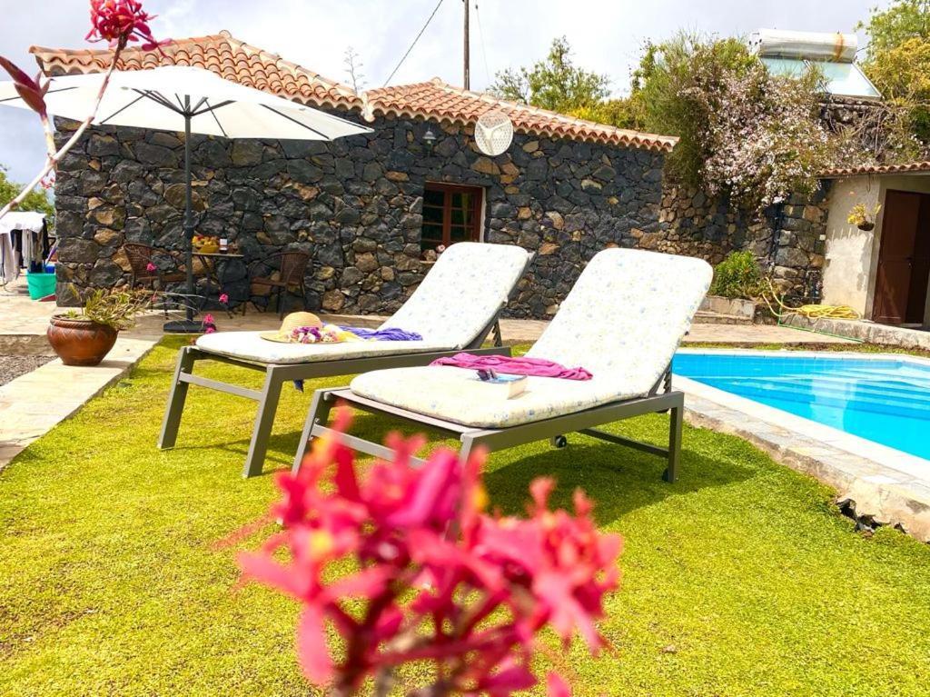 Climatized Pool Free Wifi Casa Rural Las Pareditas Tijarafe Eksteriør billede
